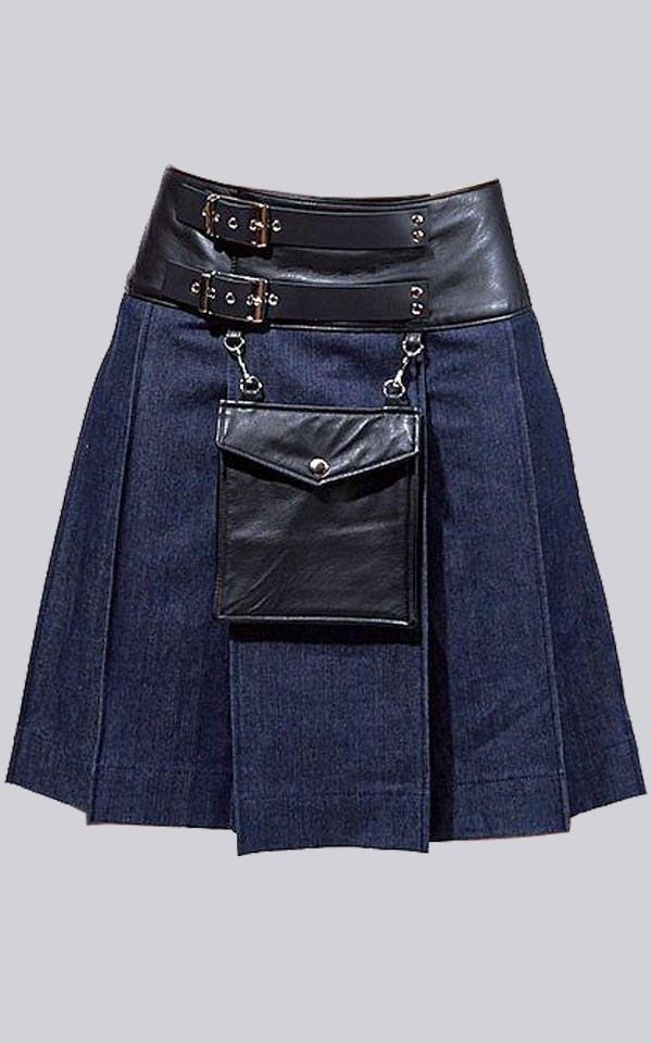 denim kilt dress Chelsea Denim Kilt Mini Dress